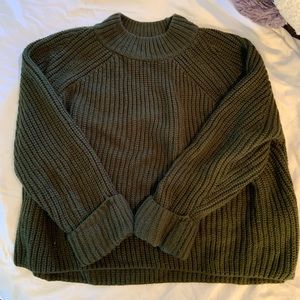 Olive green knitted sweater